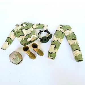 Y2K G.I. JOE Action Figure Clothing Lot of 6 Camo Jacket Shirt Boots Helmet 1460